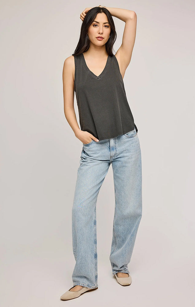 GENTLE FAWN GISELE COTTON TANK IN WASHED BLACK