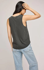 GENTLE FAWN GISELE COTTON TANK IN WASHED BLACK