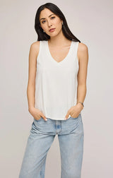 GISELE COTTON TANK IN WHITE