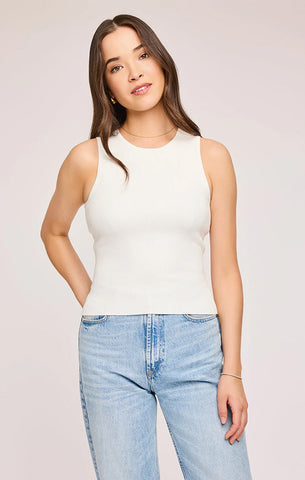 Z SUPPLY SWAY TEXTURED SLUB CROPPED TEE IN PARCHMENT
