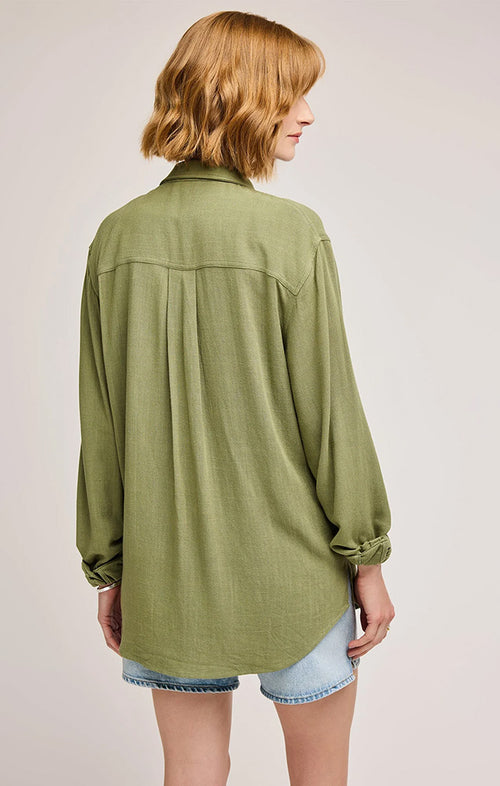 GENTLE FAWN PORTIA BUTTON DOWN TOP IN MATCHA