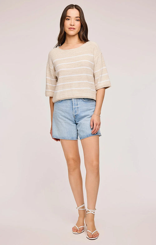 GENTLE FAWN KERRIGAN KNIT SWEATER IN LINEN STRIPE