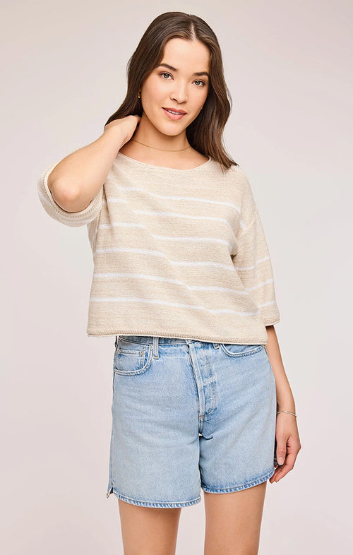 GENTLE FAWN KERRIGAN KNIT SWEATER IN LINEN STRIPE