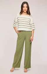GENTLE FAWN FINLEY LINEN PANT IN MATCHA