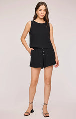 GENTLE FAWN AMALFI LINEN SHORTS IN BLACK
