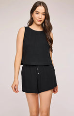 GENTLE FAWN AMALFI LINEN SHORTS IN BLACK
