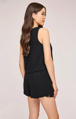 GENTLE FAWN AMALFI LINEN SHORTS IN BLACK