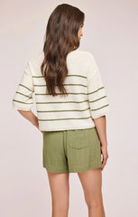 GENTLE FAWN AMALFI LINEN SHORTS IN MATCHA