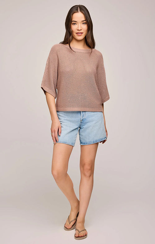 GENTLE FAWN SAMSON OPEN KNIT PULLOVER IN DESERT