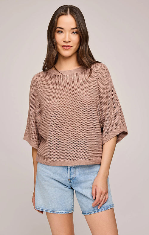 GENTLE FAWN SAMSON OPEN KNIT PULLOVER IN DESERT