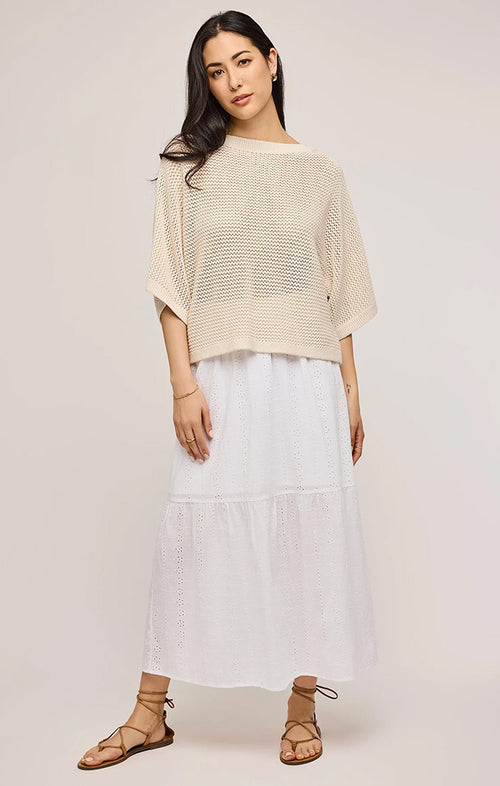 GENTLE FAWN SAMSON OPEN KNIT PULLOVER IN LINEN