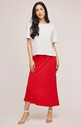 GENTLE FAWN CASSIA LINEN SKIRT IN RED
