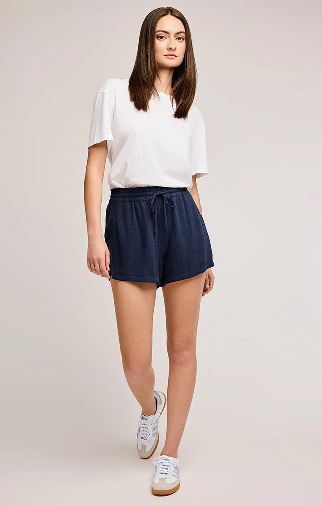 SUKI LINEN SHORTS IN NAVY