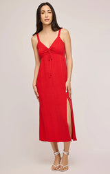 GENTLE FAWN CAIRO LINEN DRESS IN RED
