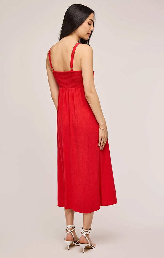 GENTLE FAWN CAIRO LINEN DRESS IN RED