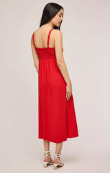 GENTLE FAWN CAIRO LINEN DRESS IN RED