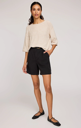 KERRIGAN KNIT SWEATER IN HEATHER BONE