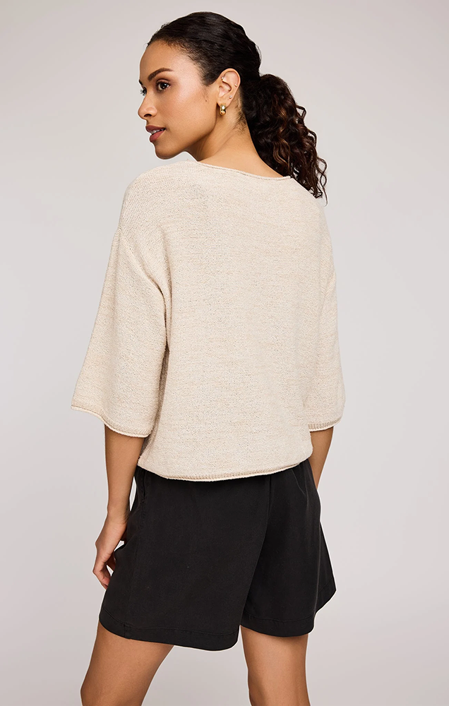 KERRIGAN KNIT SWEATER IN HEATHER BONE