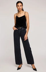 SOFIE VELVET TANK IN BLACK