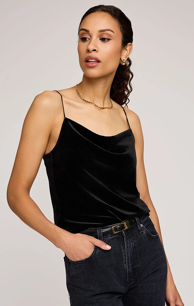 SOFIE VELVET TANK IN BLACK