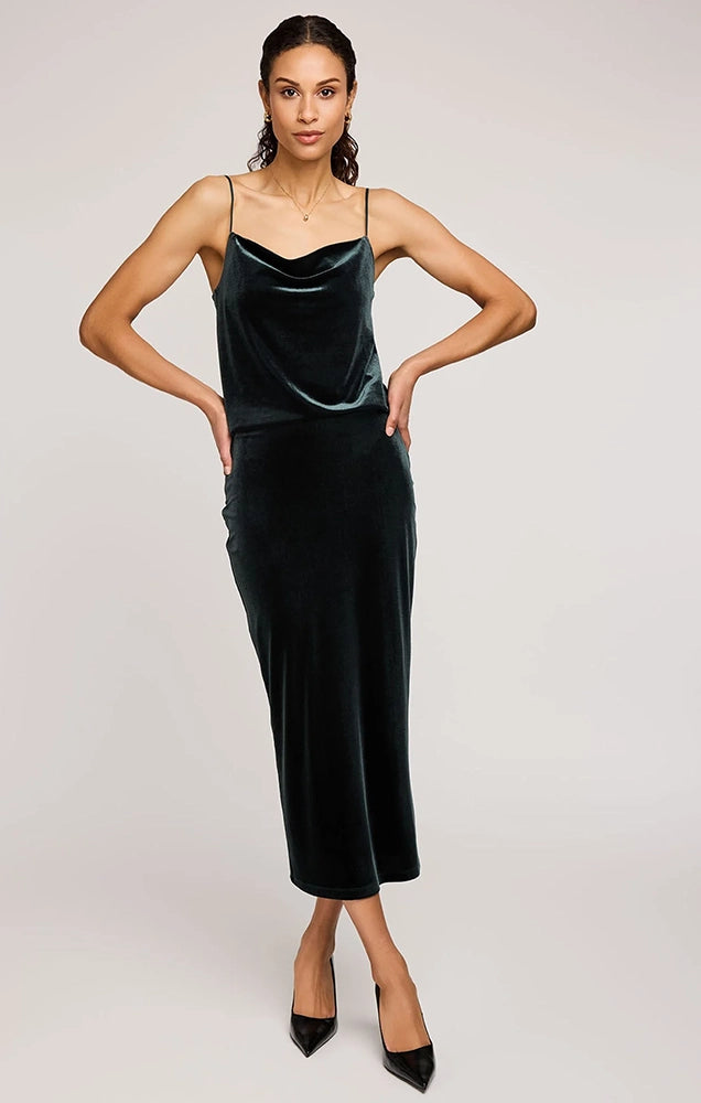 SOFIE VELVET TANK IN WINTERGREEN