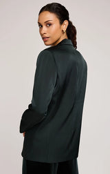 DIONE SATIN BLAZER IN WINTERGREEN