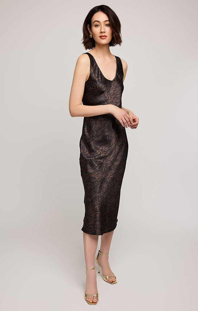 ASTRA SATIN DRESS IN JAVA PRINT