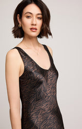 ASTRA SATIN DRESS IN JAVA PRINT