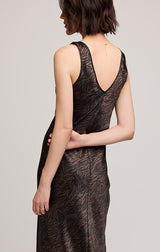 ASTRA SATIN DRESS IN JAVA PRINT