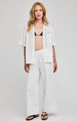 Louisa Eyelet Button Down Shirt