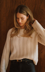 CORNELIA CREW NECK SWEATER IN CREAM