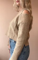 YAZMIN COLD SHOULDER SWEATER