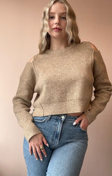 YAZMIN COLD SHOULDER SWEATER