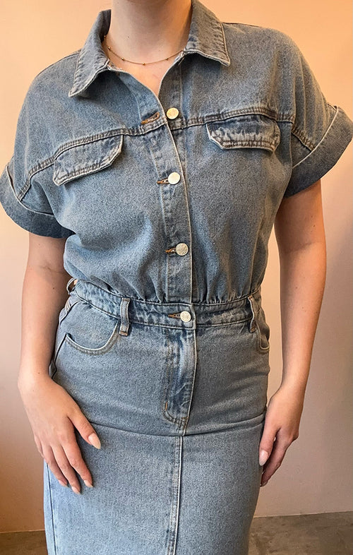 SYDNEY DENIM MIDI DRESS