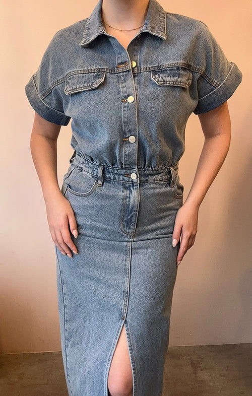 SYDNEY DENIM MIDI DRESS