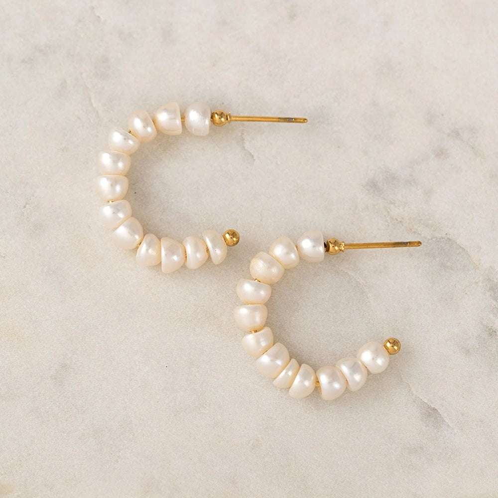 ISOLA PEARL HOOP EARRINGS