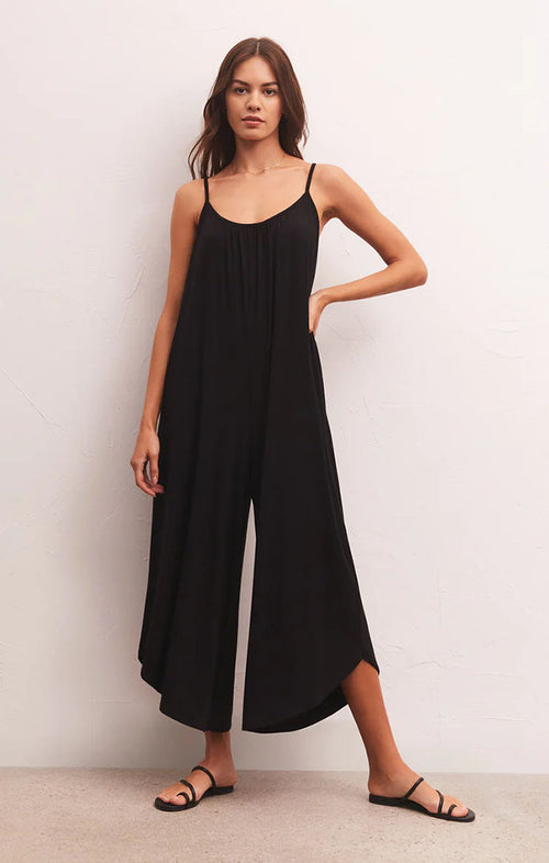 Z SUPPLY FLARED JUMPSUIT IN BLACK