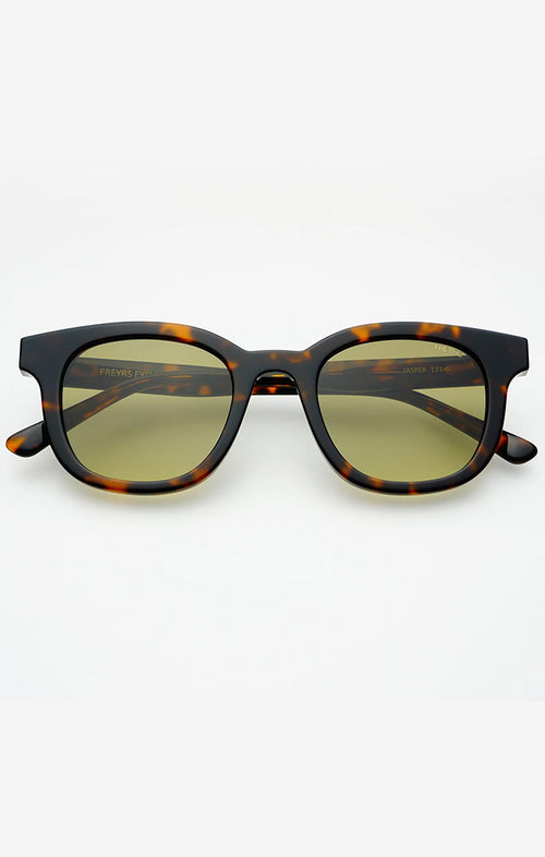 FREYRS JASPER SUNGLASSES IN TORTOISE/GREEN