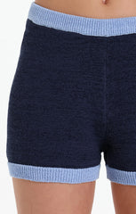 LOST IN LUNAR JESSIE KNIT SHORTS IN BLUE