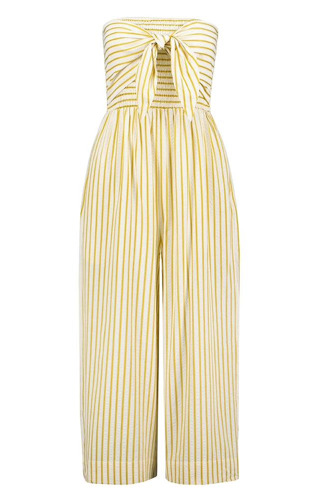 ELVA STRIPE JUMPSUIT IN CITRON STRIPE