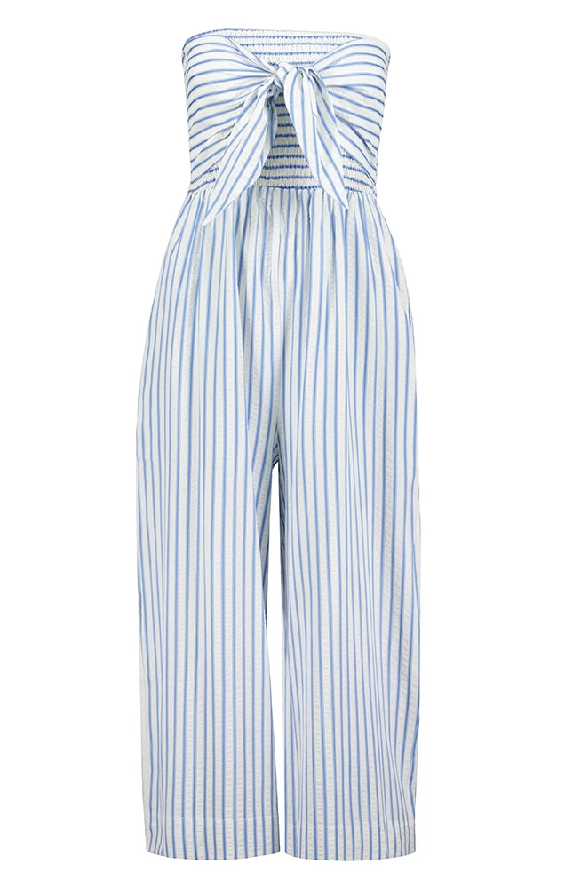 ELVA STRIPE JUMPSUIT IN BLUE STRIPE