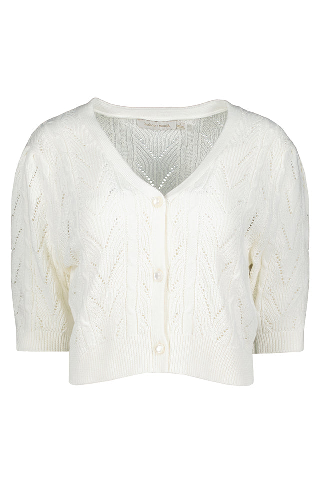 PALMER POINTELLE KNIT CARDIGAN