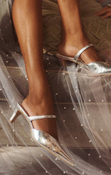 KANIKA MID HEEL IN SILVER