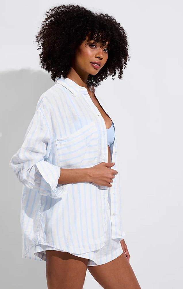 GETAWAY BUTTON DOWN IN DAYBREAK STRIPE