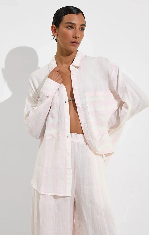 GETAWAY BUTTON DOWN IN POOLSIDE STRIPE