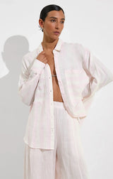 GETAWAY BUTTON DOWN IN POOLSIDE STRIPE