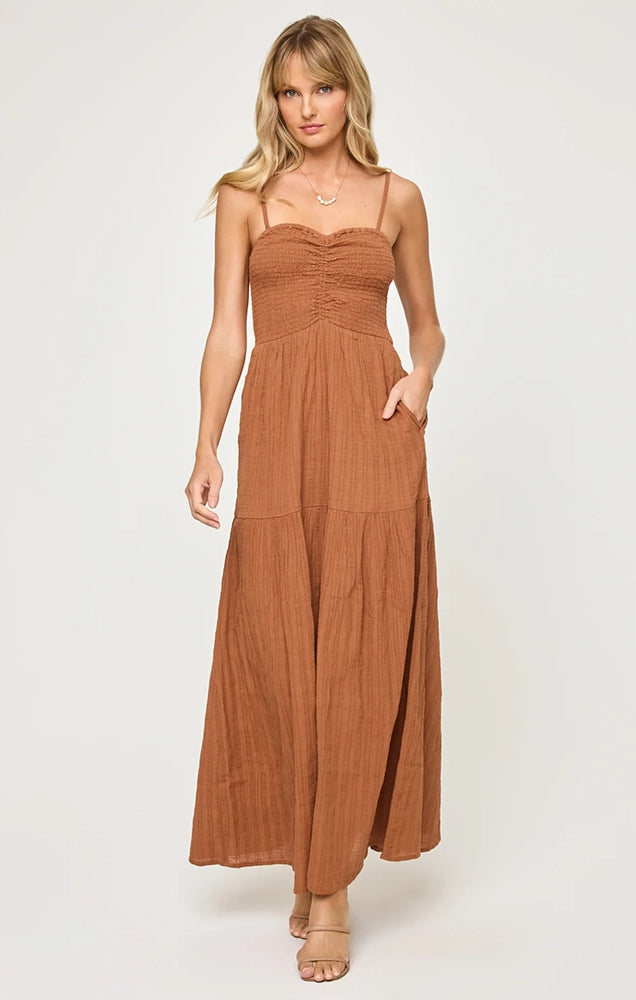 MALLORCA DRESS IN BROWN SUGAR