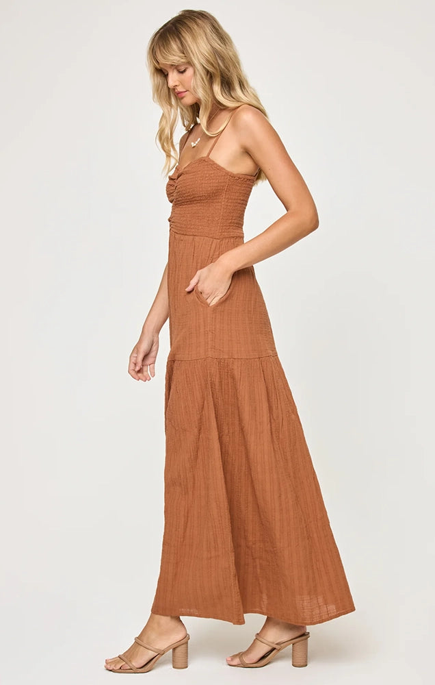 MALLORCA DRESS IN BROWN SUGAR