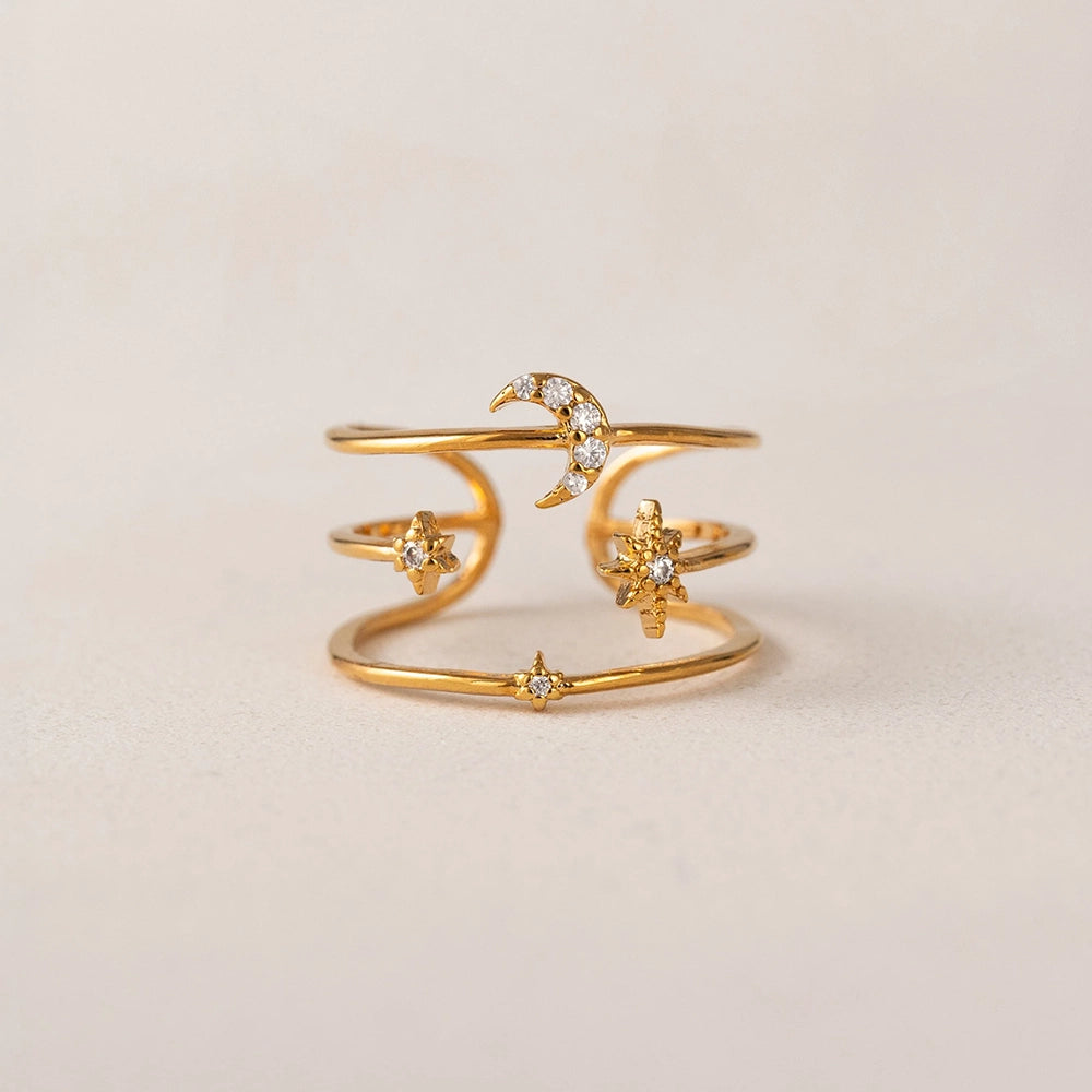 MOON TRIPLE BAND FORTUNA RING