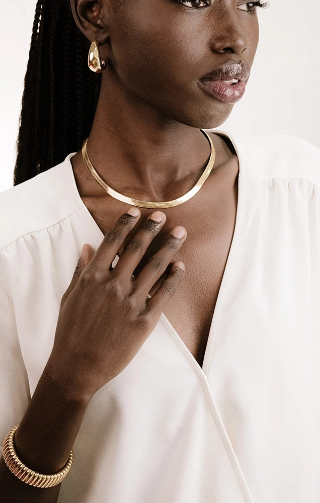 Brooklyn Flat Herringbone Chain Necklace